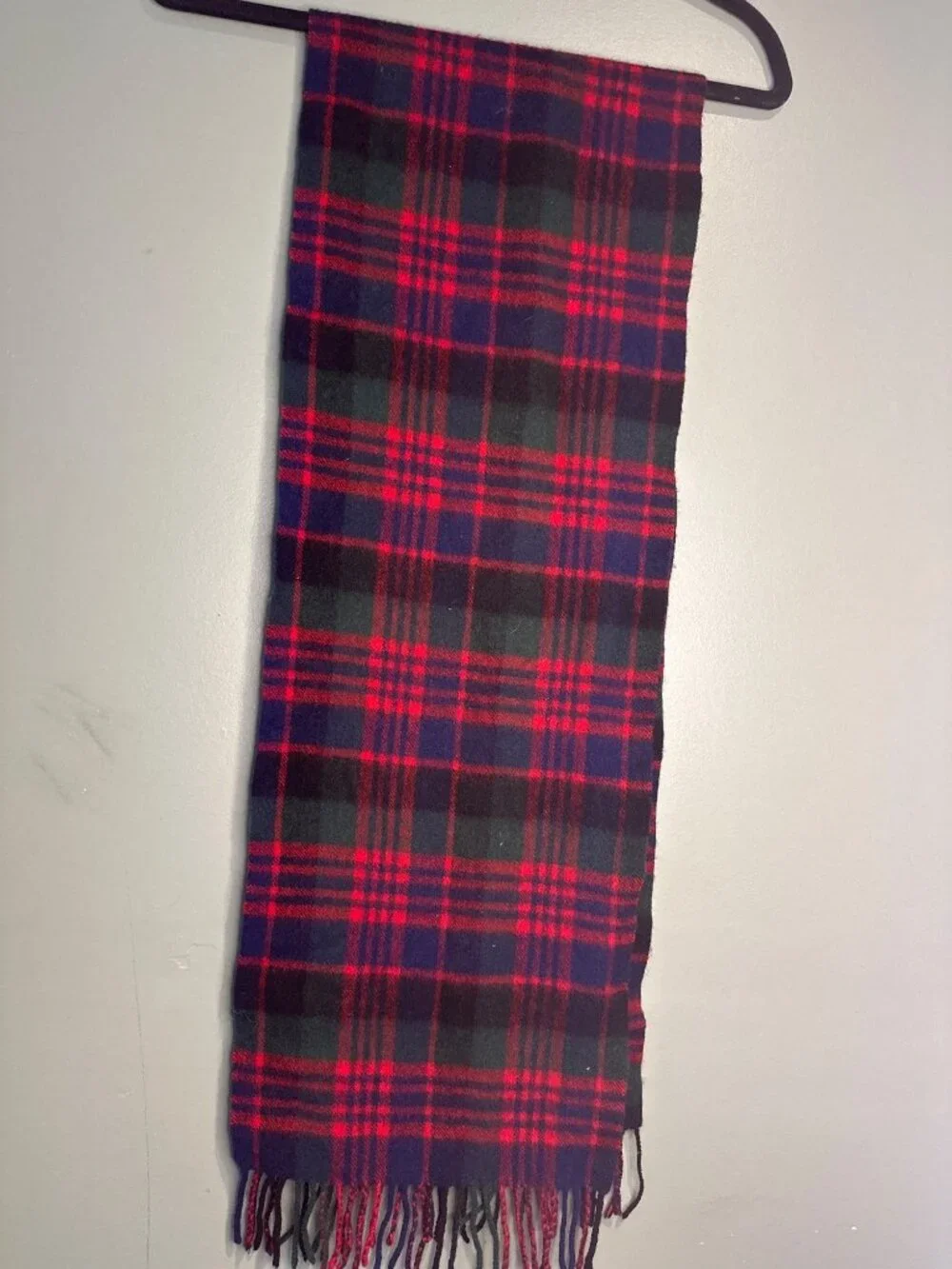 Shepherds Land 100% Lambswool Plaid Scarf Fringe Preppy Old Money Quit Glam